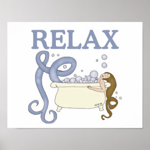 Relax Wellness-Center Mermaid Print Poster