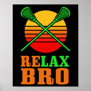 Relaxe Bro Vintage Lacrosse T-Shirt Geschenk Ameri Poster