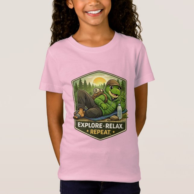 Relaxed Explorer Dino T-Shirt (Vorderseite)