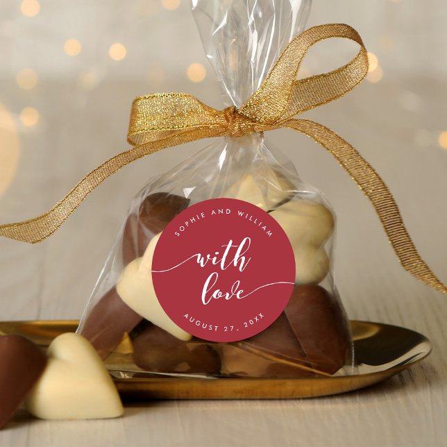 Relaxen Sie Skript mit Liebe bearbeitbarer Farbhoc Runder Aufkleber (Von Creator hochgeladen)