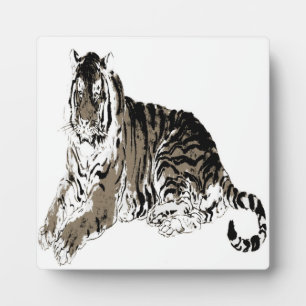 Relaxing Tiger Plaque Fotoplatte