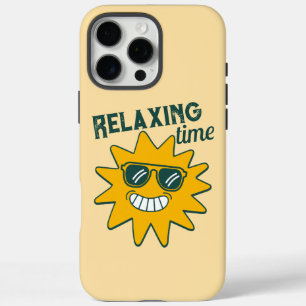 RELAXING Zeit lächelnd Sonne mit Sonnenbrille iPhone 16 Pro Max Hülle