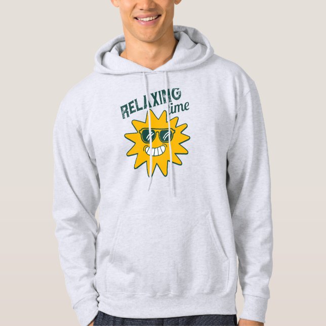 RELAXING Zeit lächelnd Sonne mit Sonnenbrille Hoodie (Vorderseite)
