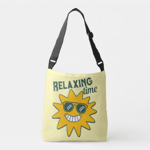 RELAXING Zeit lächelnd Sonne mit Sonnenbrille Tragetaschen Mit Langen Trägern