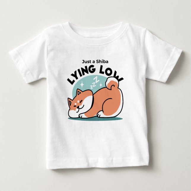 Relaxte Shiba Inu Art: Nur eine Shiba, die niedrig Baby T-shirt (Vorderseite)