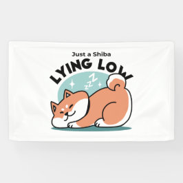 Relaxte Shiba Inu Art: Nur eine Shiba, die niedrig Banner