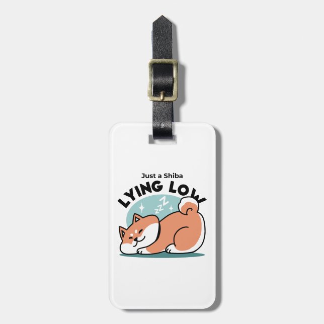 Relaxte Shiba Inu Art: Nur eine Shiba, die niedrig Gepäckanhänger (Vorderseite vertikal)