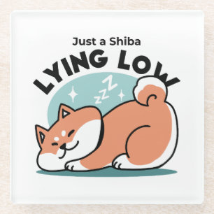 Relaxte Shiba Inu Art: Nur eine Shiba, die niedrig Glasuntersetzer