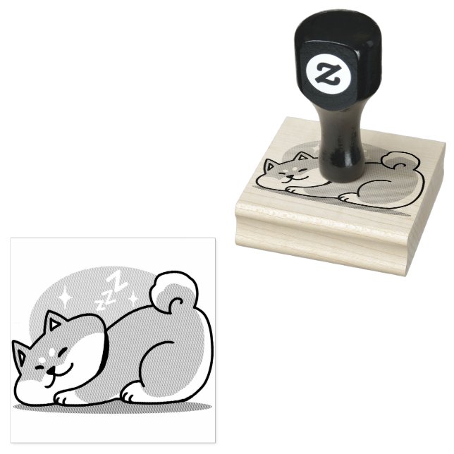 Relaxte Shiba Inu Art: Nur eine Shiba, die niedrig Gummistempel (Stempel)