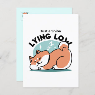 Relaxte Shiba Inu Art: Nur eine Shiba, die niedrig Postkarte