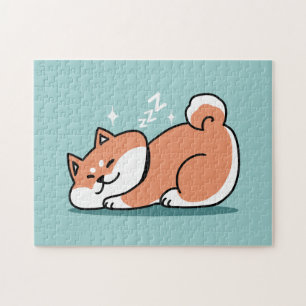 Relaxte Shiba Inu Art: Nur eine Shiba, die niedrig Puzzle