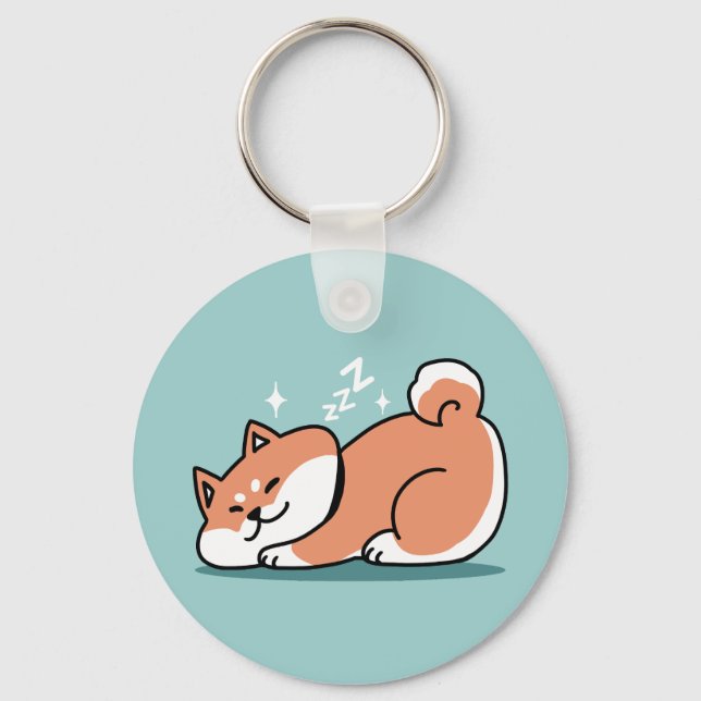 Relaxte Shiba Inu Art: Nur eine Shiba, die niedrig Schlüsselanhänger (Vorderseite)