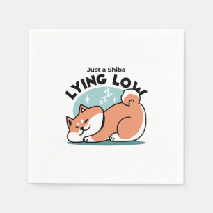 Relaxte Shiba Inu Art: Nur eine Shiba, die niedrig Serviette