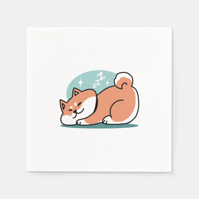 Relaxte Shiba Inu Art: Nur eine Shiba, die niedrig Serviette (Vorderseite)