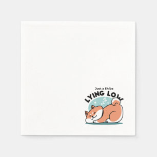 Relaxte Shiba Inu Art: Nur eine Shiba, die niedrig Serviette
