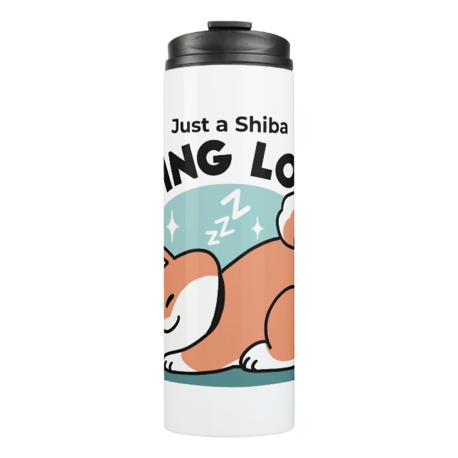 Relaxte Shiba Inu Art: Nur eine Shiba, die niedrig Thermosbecher (Vorderseite)