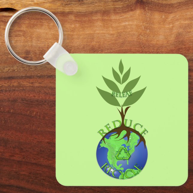 Releaf verringern Gerecycelt Schlüsselanhänger (Vorderseite)