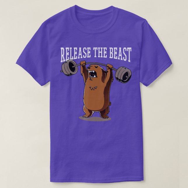 Release the Beast Gym Workout Bodybuilder Grizzly  T-Shirt (Design vorne)