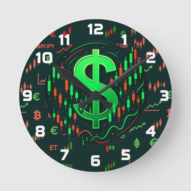 Relentless Trader’s Wall Clock Runde Wanduhr (Vorderseite)