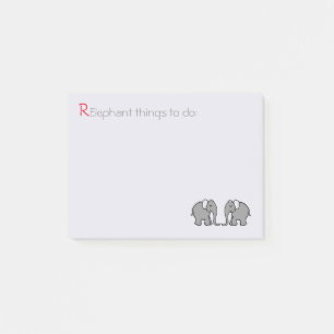 "RElephant, zum der grauen niedlichen Post-it Klebezettel
