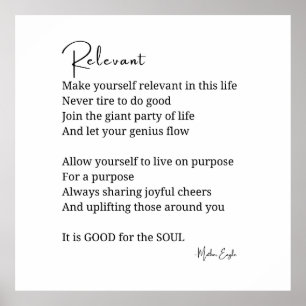 Relevante Förderung Inspiration Gedicht Poster