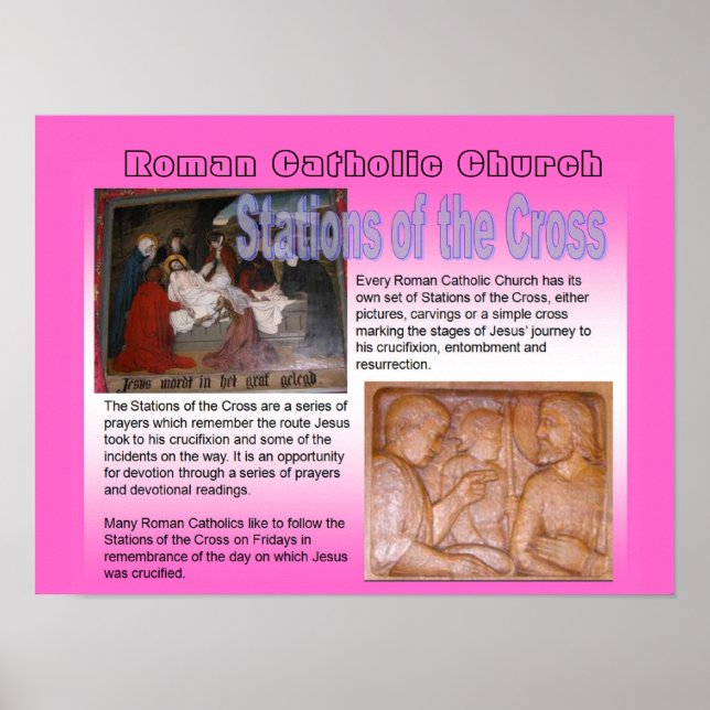Relgion, römisch-katholische Stationen des Kreuzes Poster (Vorne)