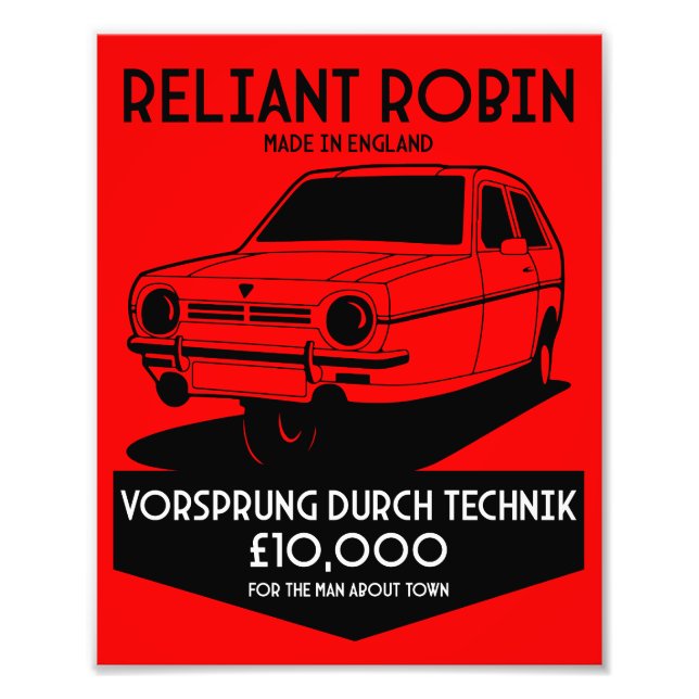 Reliant Robin Three Wheel Car Fotodruck (Vorne)