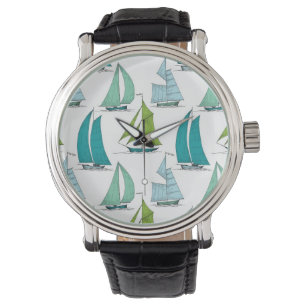 Relief boats On The Water Pattern Armbanduhr