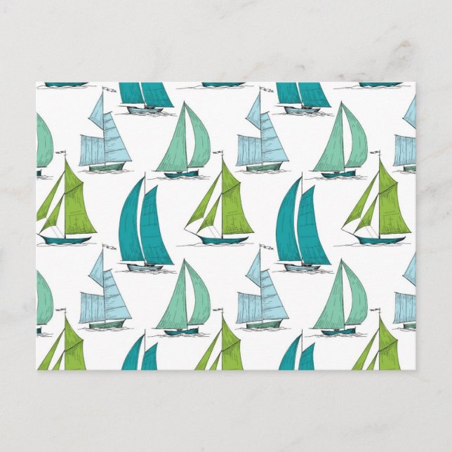 Relief boats On The Water Pattern Postkarte (Vorderseite)