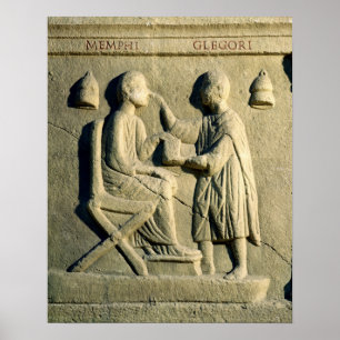 Relief depicting an oculist examining a patient poster