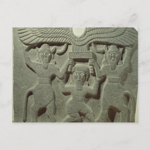 Relief, die Gilgamesh zwischen zwei Postkarte