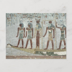 Relief, die Khnum in einem Begräbnisbarsch darstel Postkarte