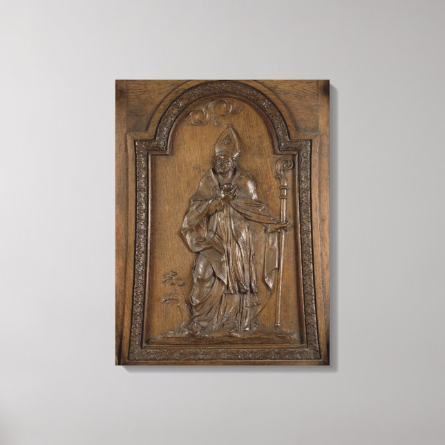 Relief mit dem St. Medard-Bischof Leinwanddruck (Vorderseite)