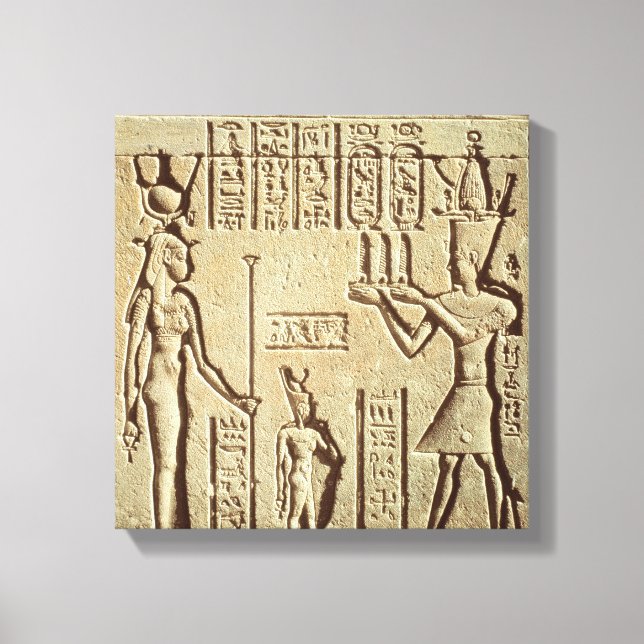 Relief mit einem Pharao Leinwanddruck (Vorderseite)