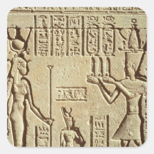 Relief mit einem Pharao Quadratischer Aufkleber