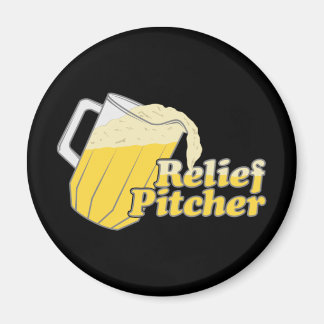 Relief Pitcher Beer Baseball Magnet