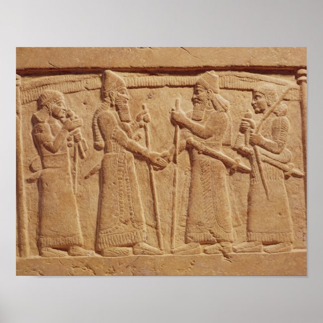 Relief zur Darstellung von König Shalmaneser III Poster (Vorne)