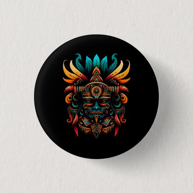 Religion Aztec God Tlaloc Mayan Mythology Deity Me Button (Vorderseite)