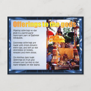Religion, Balineseangebote zu den Göttern Postkarte