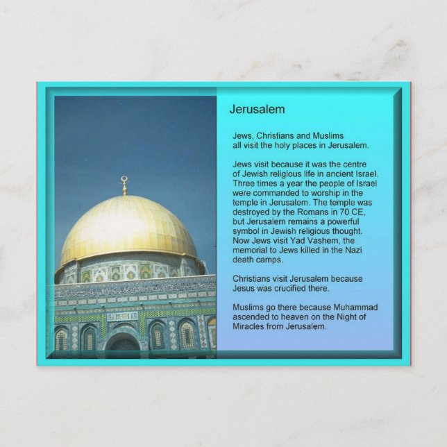 Religion, Besucher nach Jerusalem Postkarte (Vorderseite)