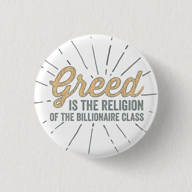 Religion der Habsucht Button (Vorderseite)