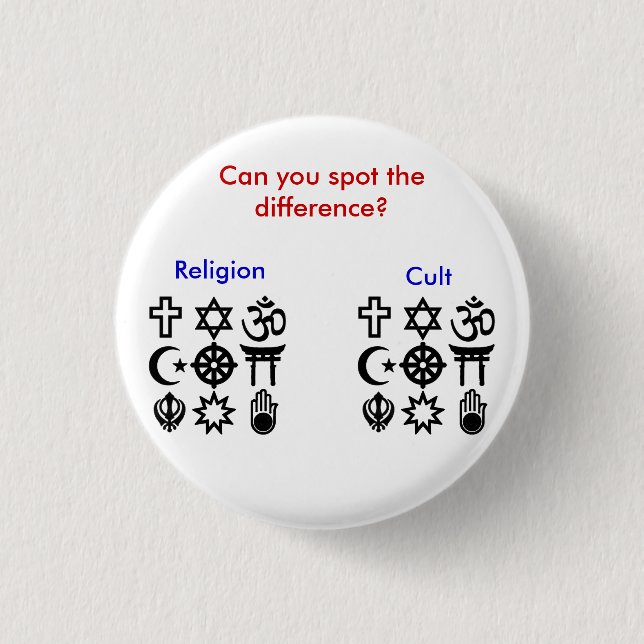 Religion gegen Kult Button (Vorderseite)