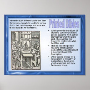 Religion, Geschichte, Reformation gedruckte Bibeln Poster