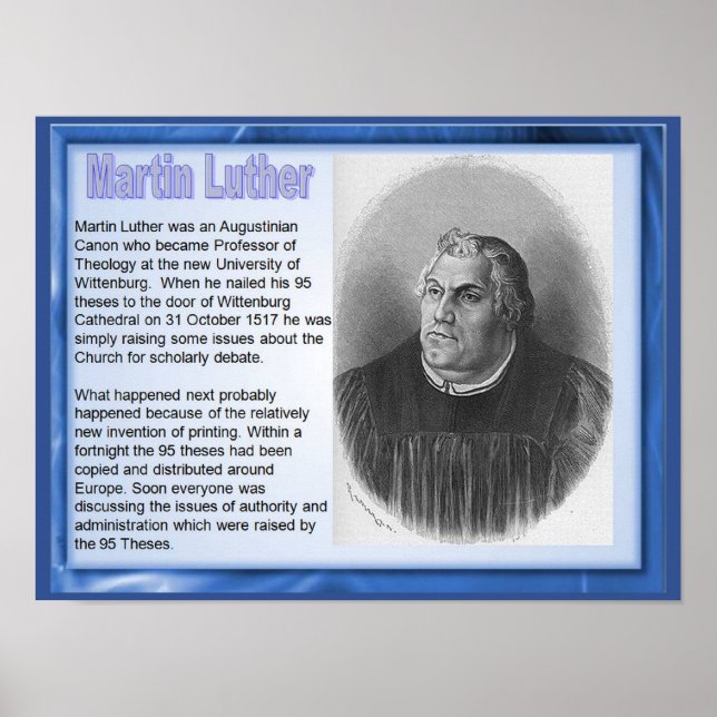 Religion, Geschichte, Reformation Martin Luther Poster (Vorne)