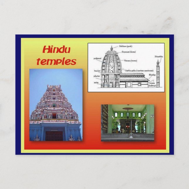 Religion, Hinduismus, hinduistische Tempel Postkarte (Vorderseite)