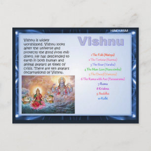 Religion, hinduistische Götter, Vishnu Postkarte