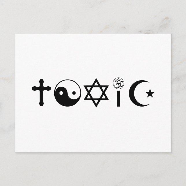 Religion ist giftiger Freethinker Postkarte (Vorderseite)