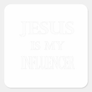 Religion - Jesus ist mein Einfluss Quadratischer Aufkleber