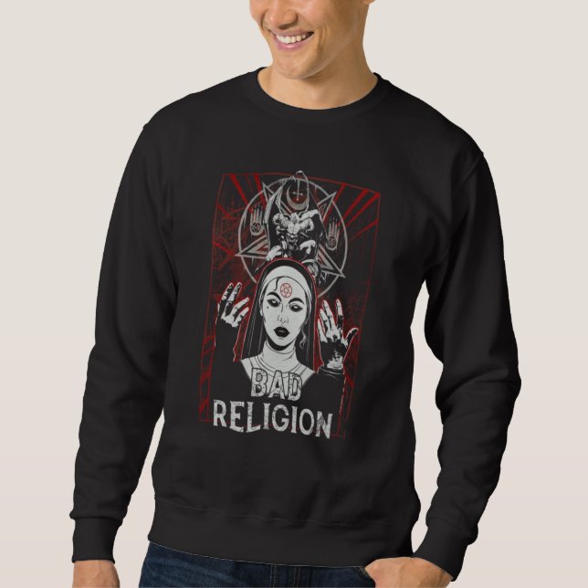 Religion Nonne Böse Nonne Roter Satan Sweatshirt (Vorderseite)