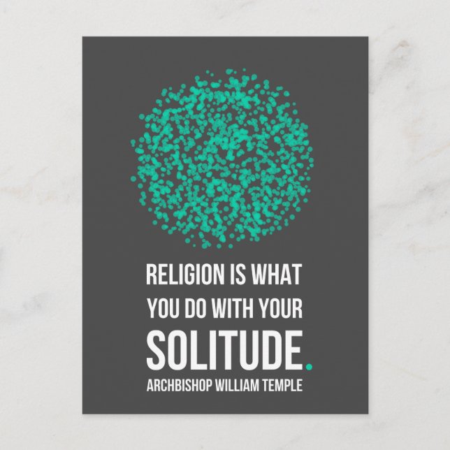 Religion Solitude Erzbischof William Tempquote Zit Postkarte (Vorderseite)